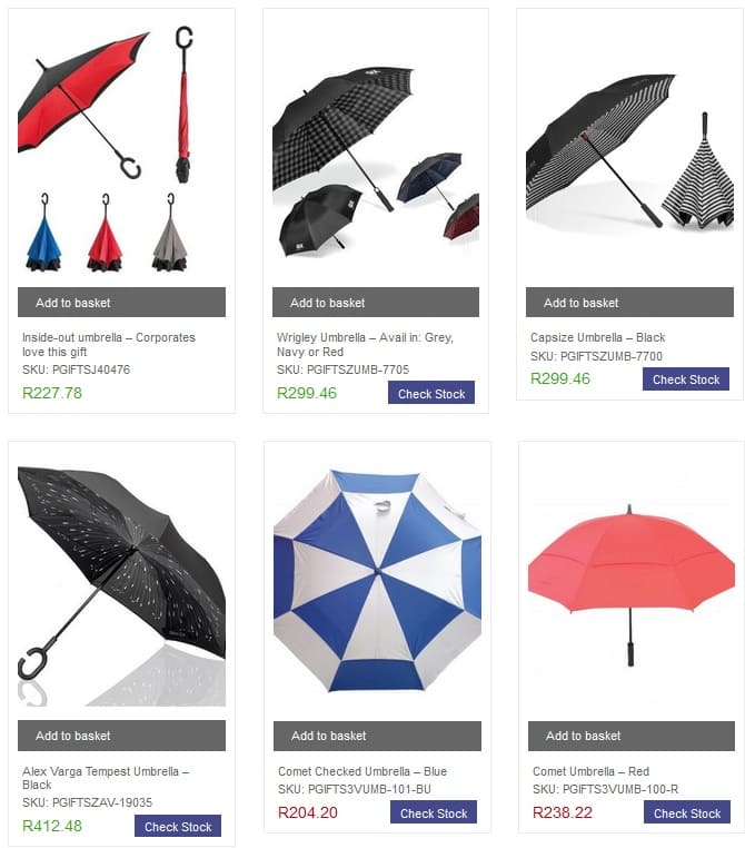 Umbrellas & Rain Related Corporate Gifts